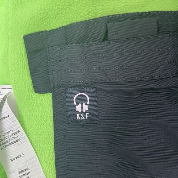 Abercrombie & Fitch Jacket Womens Large All Weather Warrior Full Zip Black Green - Picture 7 of 8